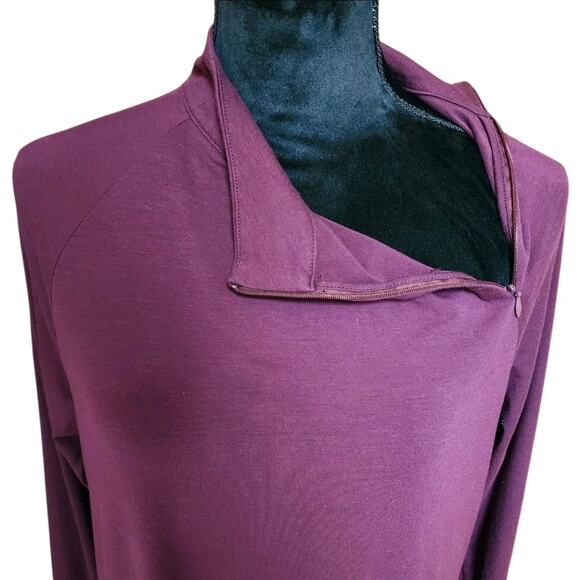 Weekends by Chico’s 1 Small S Activewear Purple Long Sleeve Mock Athletic Top - Picture 3 of 8